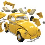 J6023 QB VW Beetle Yellow Exploded