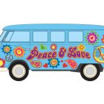 Cc02738 Vw Campervan Peace Love Freedom Artwork