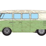 Va14501 Volkswagen Type 2 Camper Rat Look Splitty Artwork